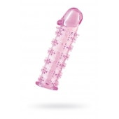 Гелевая розовая насадка на фаллос с шипами - 12 см. - Toyfa Basic - в Ставрополе купить с доставкой