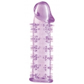 Гелевая фиолетовая насадка на фаллос с шипами - 12 см. - Toyfa Basic - в Ставрополе купить с доставкой