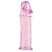 Гладкая розовая насадка с усиками под головкой - 12,5 см. - Toyfa Basic - в Ставрополе купить с доставкой