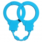 Голубые силиконовые наручники Stretchy Cuffs Turquoise - Lola Games - купить с доставкой в Ставрополе