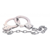 Наручники из металла с длинной цепочкой CHROME HANDCUFFS METAL HANDCUFFS W. KEY - NMC - купить с доставкой в Ставрополе