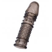 Дымчатая закрытая насадка ToyFa XLover с чешуйками и пупырышками - 13,5 см. - ToyFa - в Ставрополе купить с доставкой