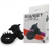 Чёрное эрекционное виброкольцо Sweet Ring с дельфинчиком - Baile - в Ставрополе купить с доставкой
