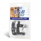 Утяжка на пенис на замочке Duo Cock And Ball Lock - BlueLine - купить с доставкой в Ставрополе