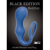 Синее эрекционное кольцо с анальной пробкой Double Pleasure Anal Plug - Lola Games - в Ставрополе купить с доставкой