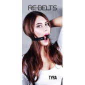 Чёрный кожаный чокер-кляп Tyra Black - Rebelts - купить с доставкой в Ставрополе
