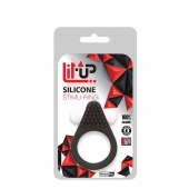 Чёрное эрекционное кольцо LIT-UP SILICONE STIMU RING 1 BLACK - Dream Toys - в Ставрополе купить с доставкой