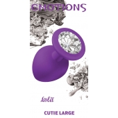 Большая фиолетовая анальная пробка Emotions Cutie Large с прозрачным кристаллом - 10 см. - Lola Games - купить с доставкой в Ставрополе