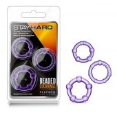 Набор из 3 фиолетовых эрекционных колец Stay Hard Beaded Cockrings - Blush Novelties - в Ставрополе купить с доставкой