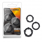 Набор из 3 чёрных эрекционных колец Stay Hard Beaded Cockrings - Blush Novelties - в Ставрополе купить с доставкой