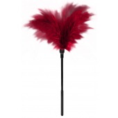 Пластиковая метелочка с красными пёрышками Small Feather Tickler - 32 см. - Blush Novelties - купить с доставкой в Ставрополе