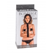 Ошейник с длинной лентой и наручниками Strap Bondage Kit Plus Size - Lola Games - купить с доставкой в Ставрополе