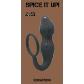 Серое эрекционное кольцо Sensation с анальным стимулятором - Lola Games - в Ставрополе купить с доставкой
