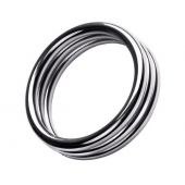 Металлическое эрекционное кольцо с рёбрышками размера L - ToyFa - в Ставрополе купить с доставкой