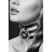 Чёрный тройной чокер с большим кольцом - Bijoux Pour Toi - купить с доставкой в Ставрополе