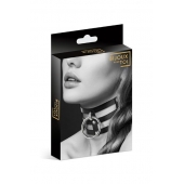 Чёрный тройной чокер с большим кольцом - Bijoux Pour Toi - купить с доставкой в Ставрополе