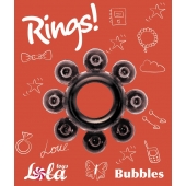 Чёрное эрекционное кольцо Rings Bubbles - Lola Games - в Ставрополе купить с доставкой