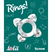 Прозрачное эрекционное кольцо Rings Screw - Lola Games - в Ставрополе купить с доставкой