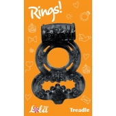 Чёрное эрекционное кольцо Rings Treadle с подхватом - Lola Games - в Ставрополе купить с доставкой