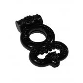 Чёрное эрекционное кольцо Rings Treadle с подхватом - Lola Games - в Ставрополе купить с доставкой