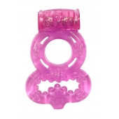 Розовое эрекционное кольцо Rings Treadle с подхватом - Lola Games - в Ставрополе купить с доставкой