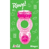 Розовое эрекционное кольцо с вибрацией Rings Ringer - Lola Games - в Ставрополе купить с доставкой