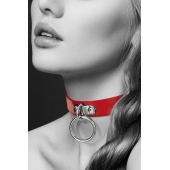 Красный узенький чокер с кольцом - Bijoux Pour Toi - купить с доставкой в Ставрополе