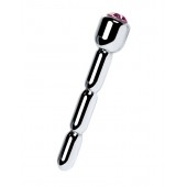 Серебристый уретральный плаг со стразом - 7 см. - ToyFa - купить с доставкой в Ставрополе