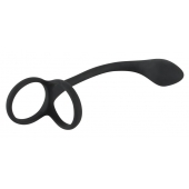 Эрекционное кольцо с утяжкой на мошонку и анальным плаг Black Velvets - Orion - в Ставрополе купить с доставкой