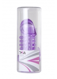 Закрытая фиолетовая насадка с 2 отростками - 13 см. - Toyfa Basic - в Ставрополе купить с доставкой