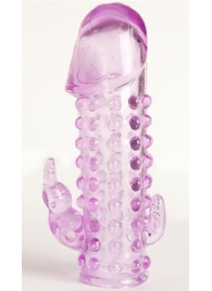 Закрытая фиолетовая насадка с 2 отростками - 13 см. - Toyfa Basic - в Ставрополе купить с доставкой