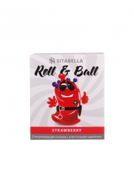 Стимулирующий презерватив-насадка Roll   Ball Strawberry - Sitabella - купить с доставкой в Ставрополе