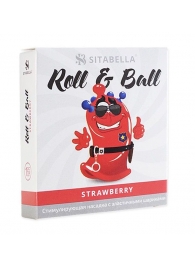 Стимулирующий презерватив-насадка Roll   Ball Strawberry - Sitabella - купить с доставкой в Ставрополе