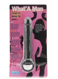 Чёрная насадка на пенис для анальной стимуляции WHATA MAN - 16 см. - Seven Creations - в Ставрополе купить с доставкой