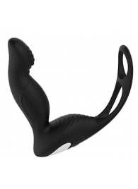 Черный вибромассажер простаты P-PLEASER W ERECTION ENHANCE - Dream Toys - в Ставрополе купить с доставкой