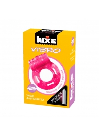 Розовое эрекционное виброкольцо Luxe VIBRO  Ужас Альпиниста  + презерватив - Luxe - в Ставрополе купить с доставкой