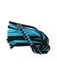 Черно-голубая замшевая плеть с ромбами на ручке - 58 см. - БДСМ Арсенал - купить с доставкой в Ставрополе