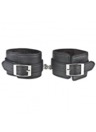 Черные фиксаторы для ног на цепи с мехом внутри - Lux Fetish - купить с доставкой в Ставрополе