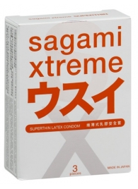 Ультратонкие презервативы Sagami Xtreme SUPERTHIN - 3 шт. - Sagami - купить с доставкой в Ставрополе