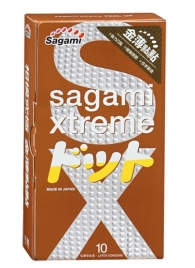 Презервативы Sagami Xtreme FEEL UP с точечной текстурой и линиями прилегания - 10 шт. - Sagami - купить с доставкой в Ставрополе