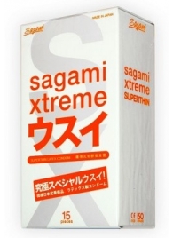 Ультратонкие презервативы Sagami Xtreme SUPERTHIN - 15 шт. - Sagami - купить с доставкой в Ставрополе