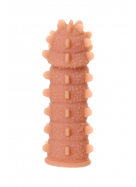 Телесная реалистичная насадка KOKOS Extreme Sleeve 04 с дополнительной стимуляцией - 12,7 см. - KOKOS - в Ставрополе купить с доставкой