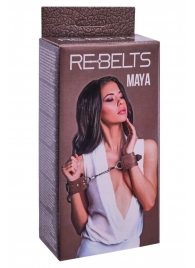 Коричневые кожаные наручники Maya - Rebelts - купить с доставкой в Ставрополе