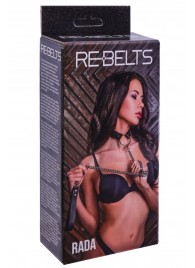 Черный поводок и чокер с кольцом Rada - Rebelts - купить с доставкой в Ставрополе