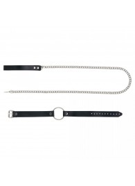 Черный поводок и чокер с кольцом Rada - Rebelts - купить с доставкой в Ставрополе