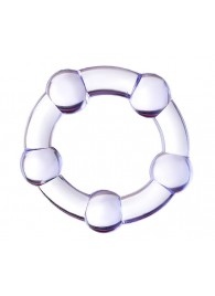 Фиолетовое эрекционное кольцо на пенис с бусинами - Штучки-дрючки - в Ставрополе купить с доставкой