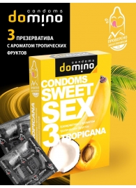 Презервативы для орального секса DOMINO Sweet Sex с ароматом тропических фруктов - 3 шт. - Domino - купить с доставкой в Ставрополе