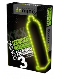 Презервативы DOMINO Neon Green со светящимся в темноте кончиком - 3 шт. - Domino - купить с доставкой в Ставрополе