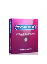 Презервативы Torex  Сладкая любовь  с ароматом клубники - 3 шт. - Torex - купить с доставкой в Ставрополе