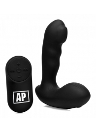 Черный стимулятор простаты Alpha-Pro 7X P-Milker Silicone Prostate Stimulator with Milking Bead - XR Brands - в Ставрополе купить с доставкой